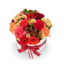 Box červených květin